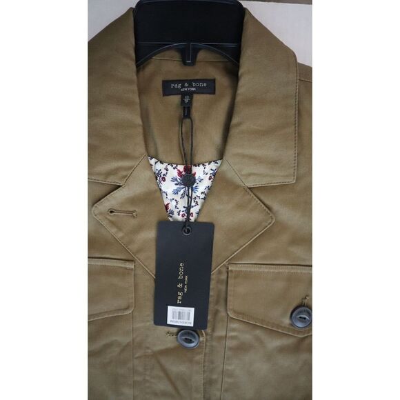 Rag & Bone WAW22P2008 Women's Sz XS Dark Khaki Cropped Jessie Shirt Jacket $525 - Picture 8 of 12